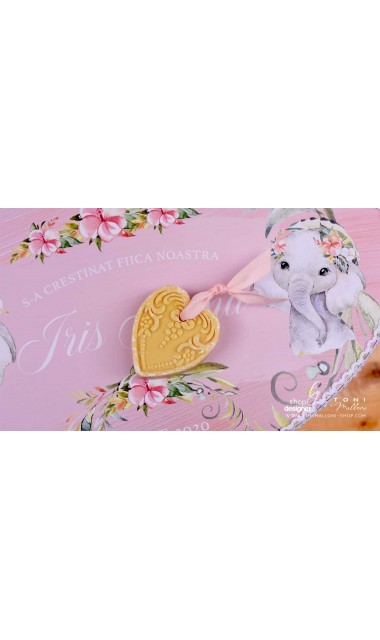 Trusou de botez cu elefantica si flori tropicale Elephant Baby Girl 17